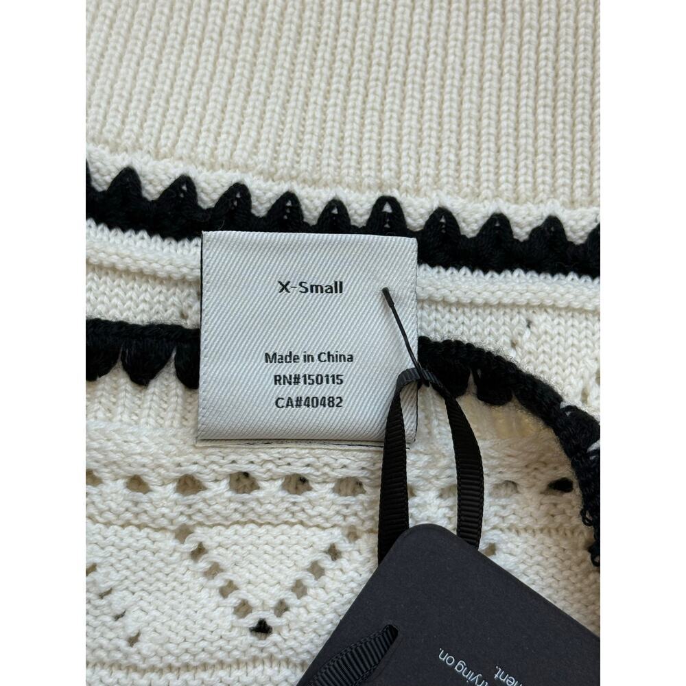 NWT Varley Athena Pointelle Knit Sweater Vest Sleeveless Cotton Egret Cream XS - Picture 8 of 10